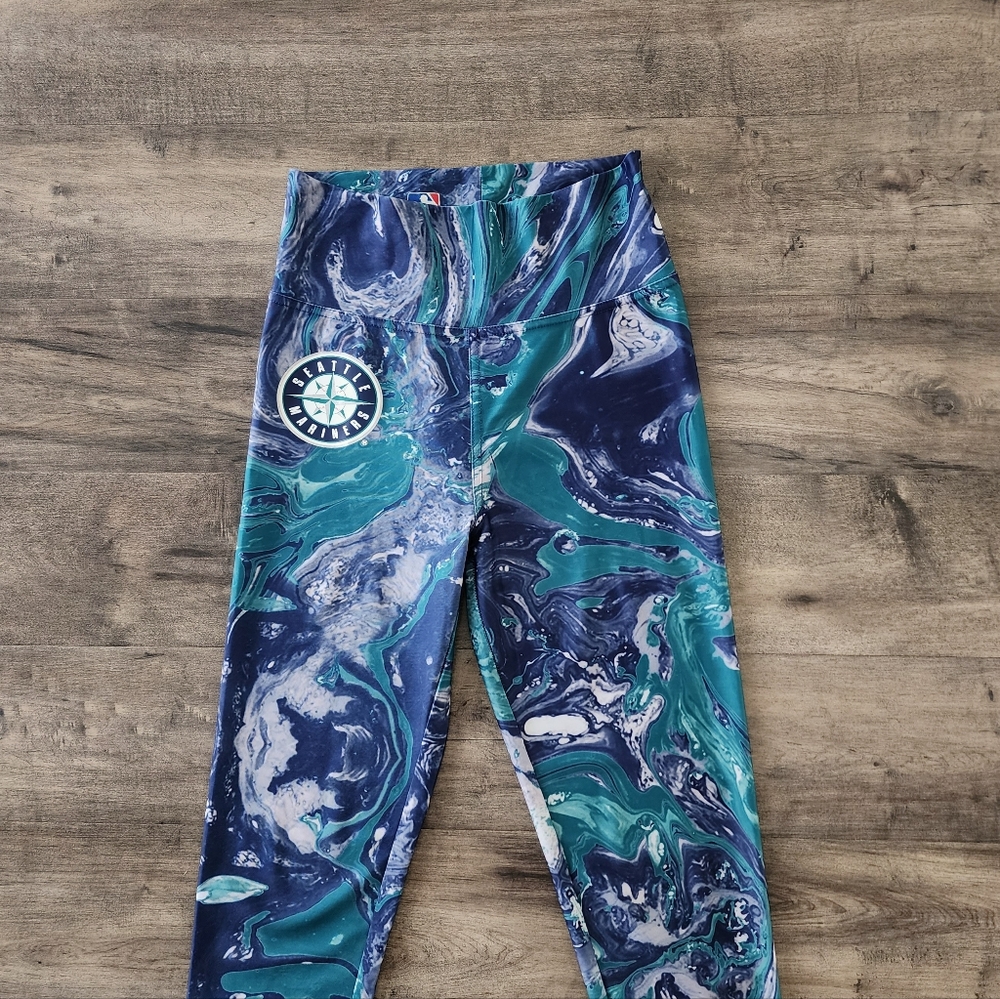Seattle Mariners Swirl Print Leggings Women's Small MLB Multicolored